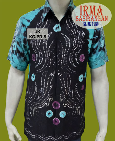 Kemeja Katun Gradasi Lengan Pendek