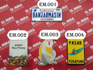 Tempelan Kulkas  Akrilik Souvenir KHAS Kalimantan Selatan