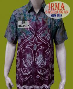 Kemeja Katun Gradasi Lengan Pendek